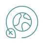 earth and circle with leaf renewable icon