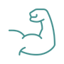 line drawing of strong arm and muscle