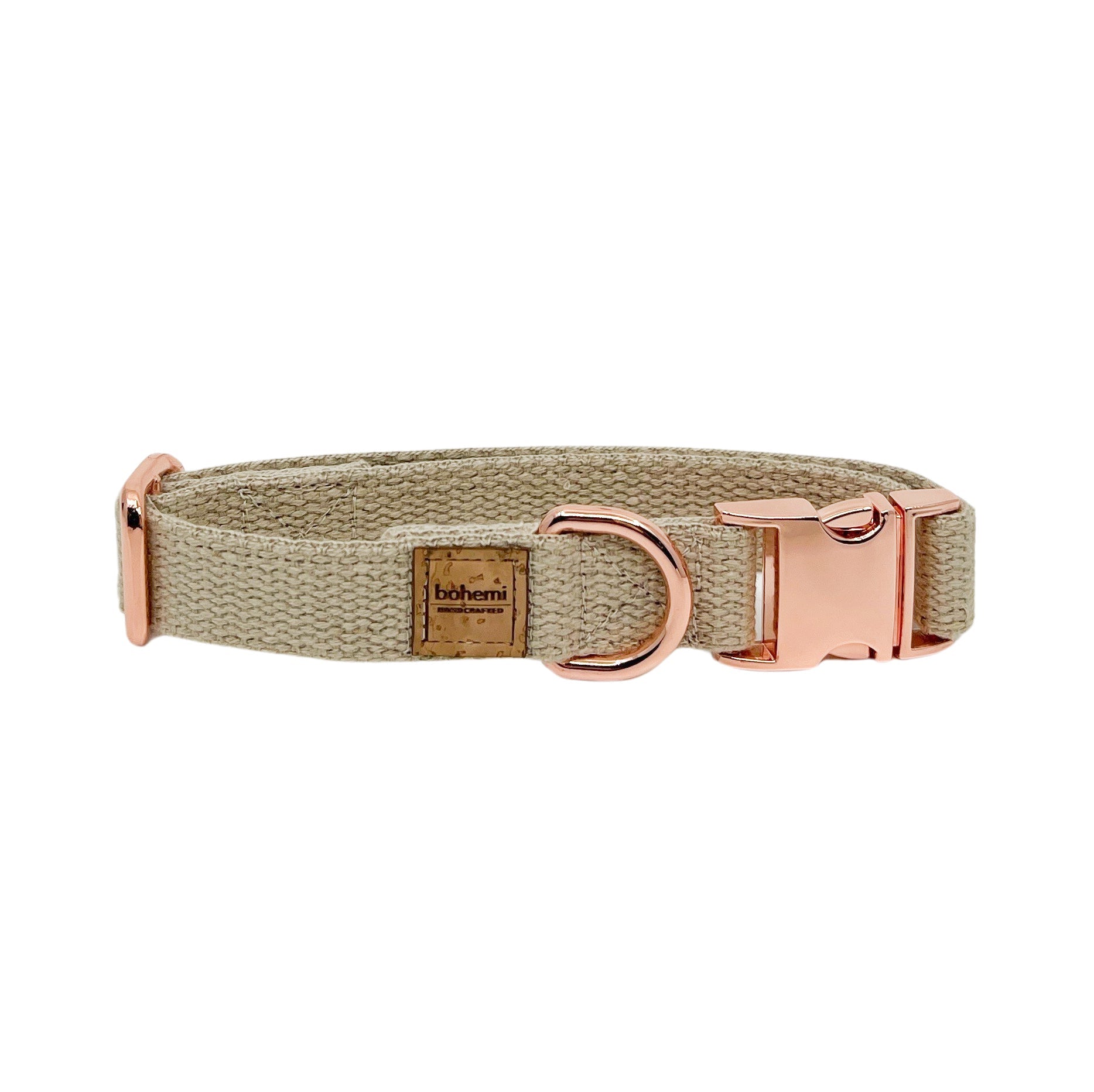 Rose gold leather dog sales collar