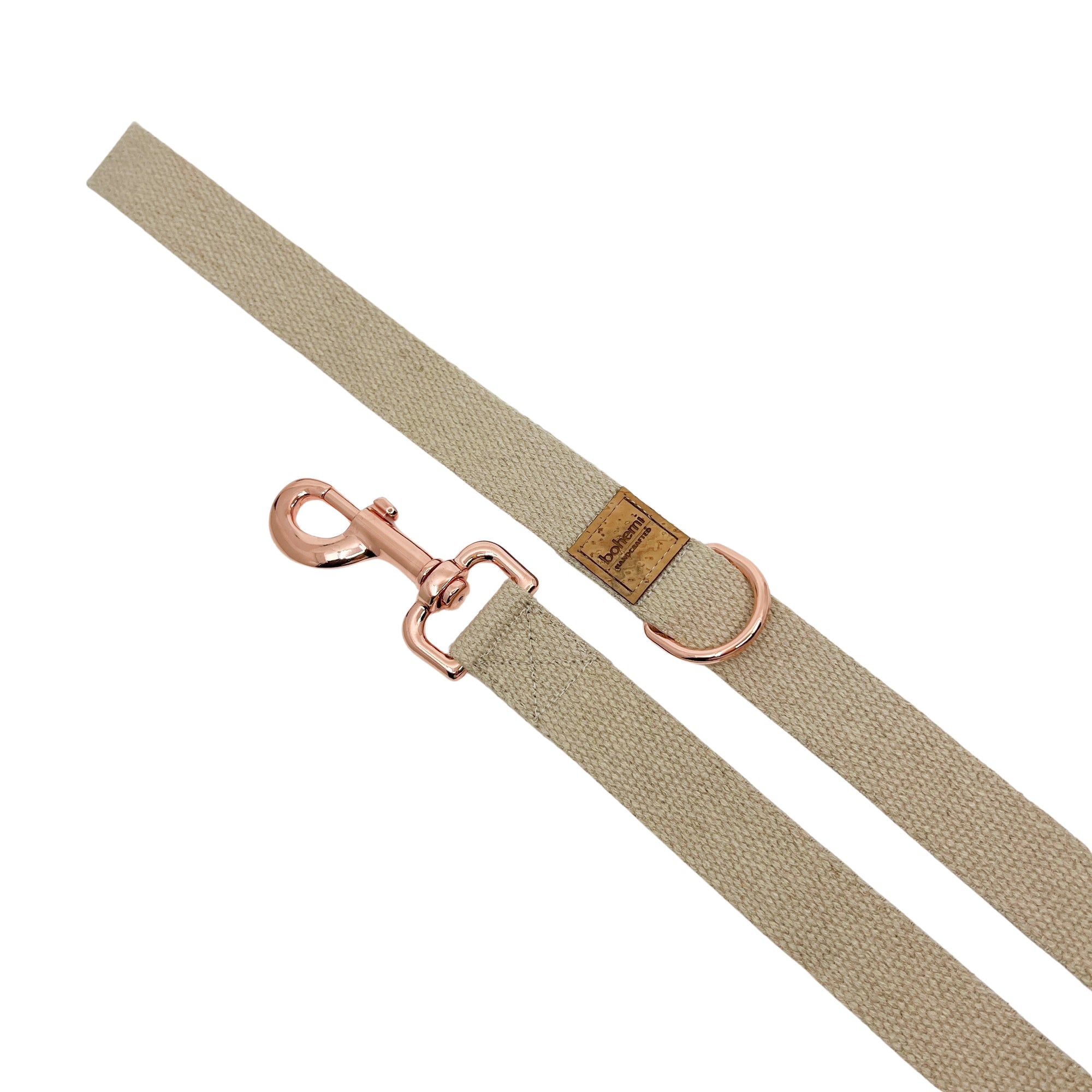 Hemp Martingale Collar &amp; Lead Set ~ Rose Gold