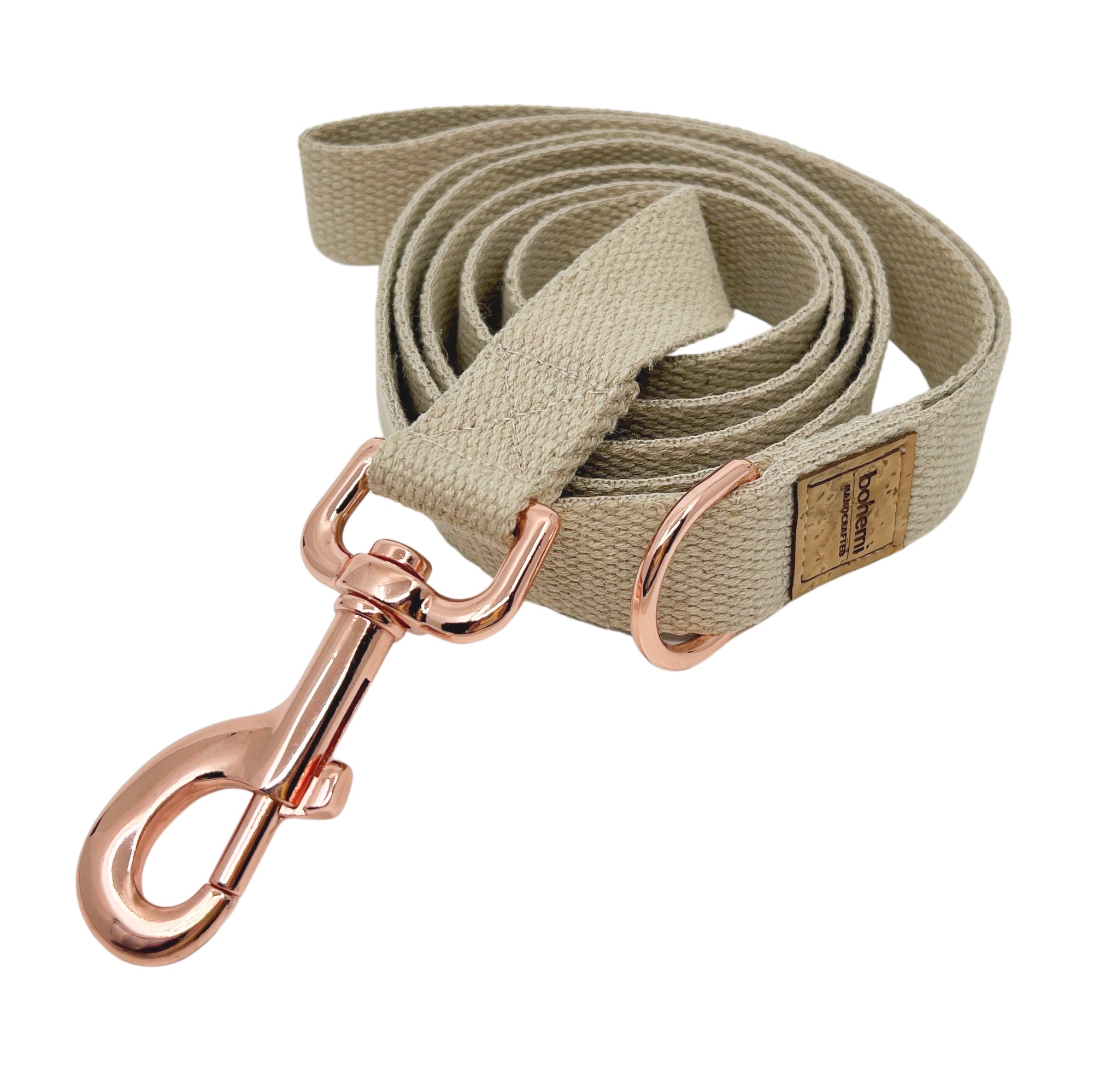 Hemp Martingale Collar &amp; Lead Set ~ Rose Gold