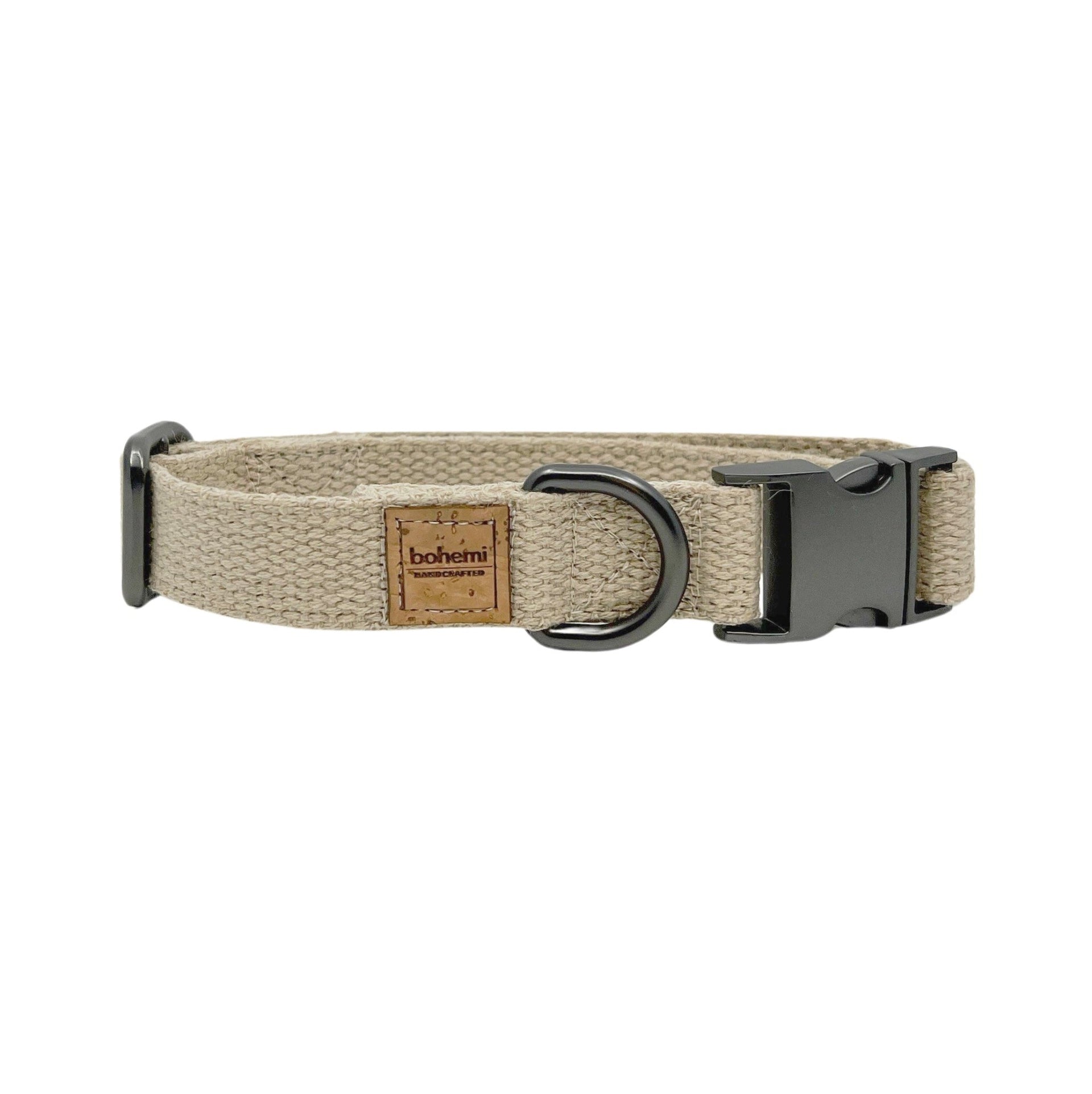 DURABLE Hemp Dog Collar ~ Gunmetal