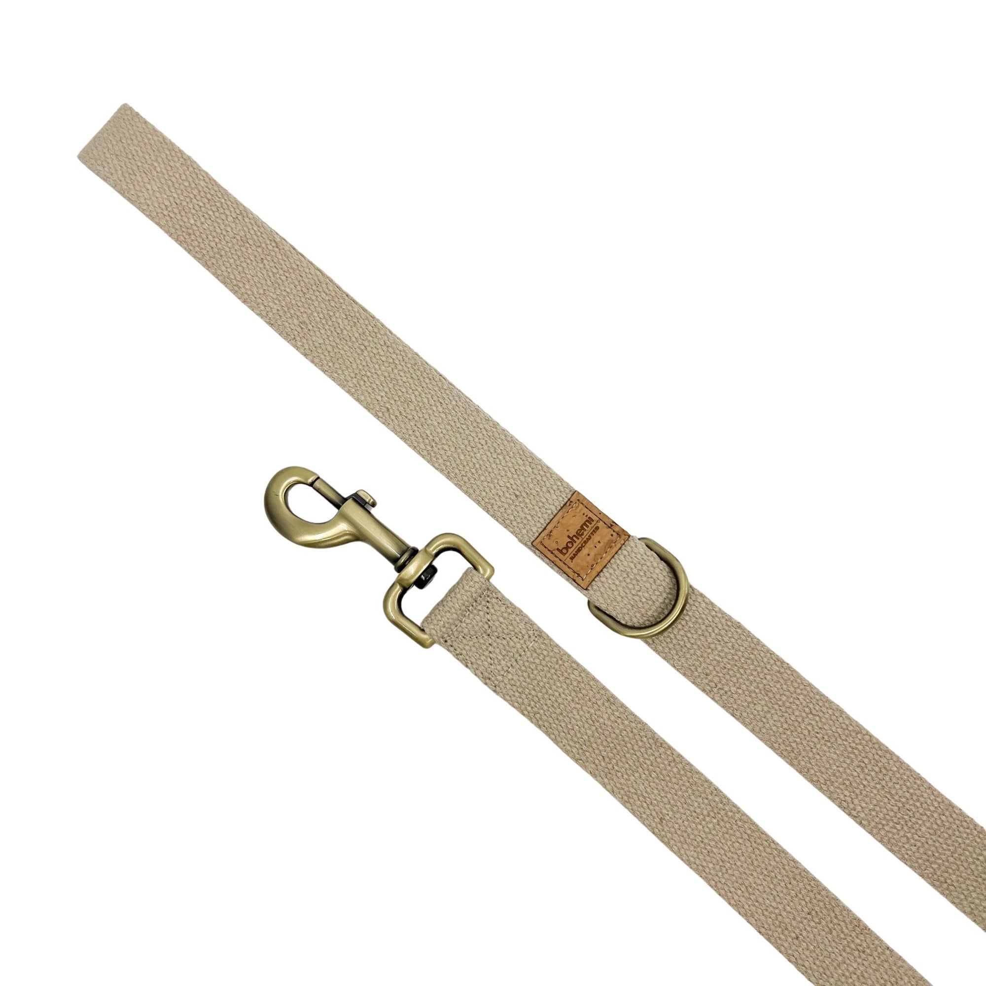 DURABLE Hemp Dog Collar &amp; Lead Set ~ Brushed Antique - Bohemi
