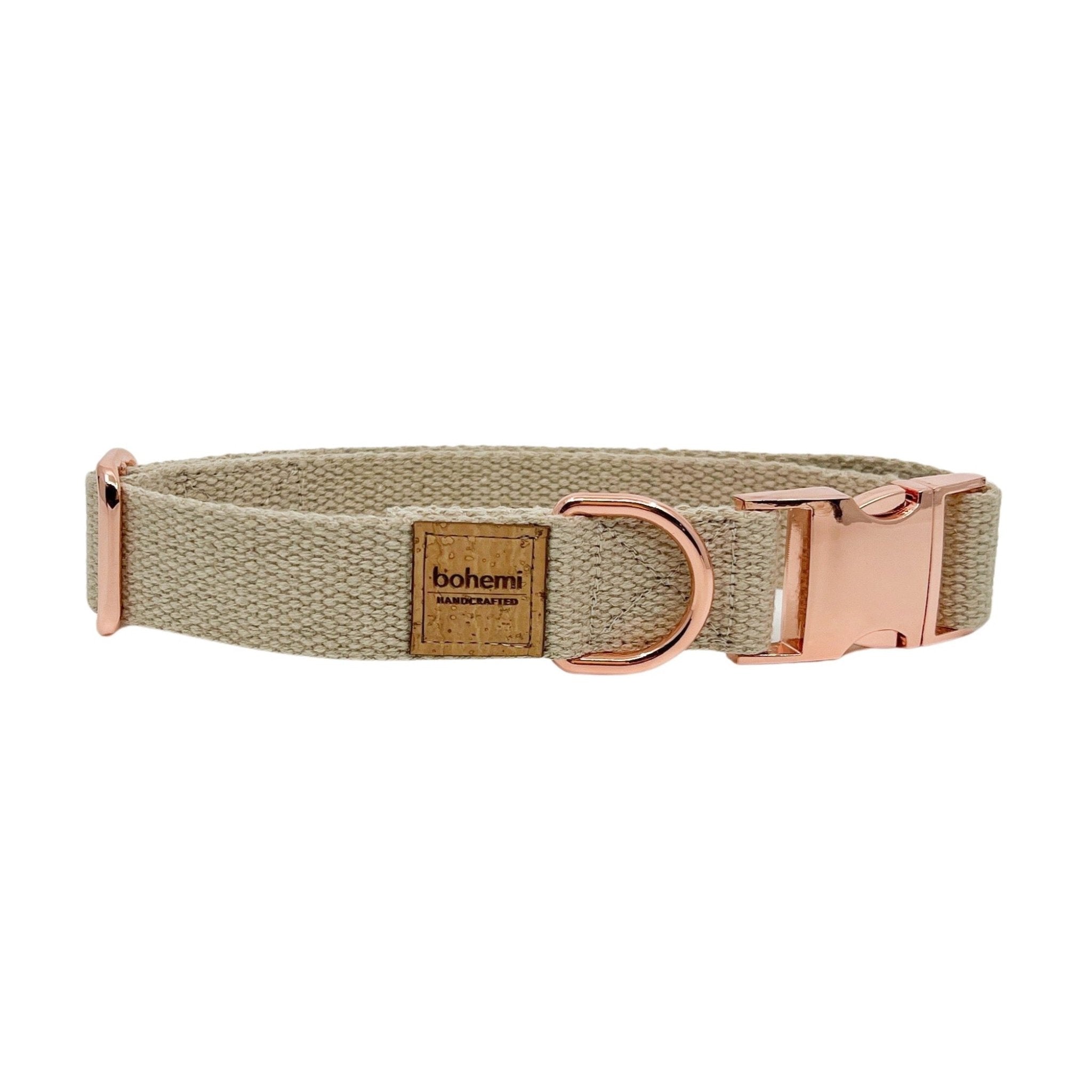 DURABLE Hemp Dog Collar ~ Rose Gold