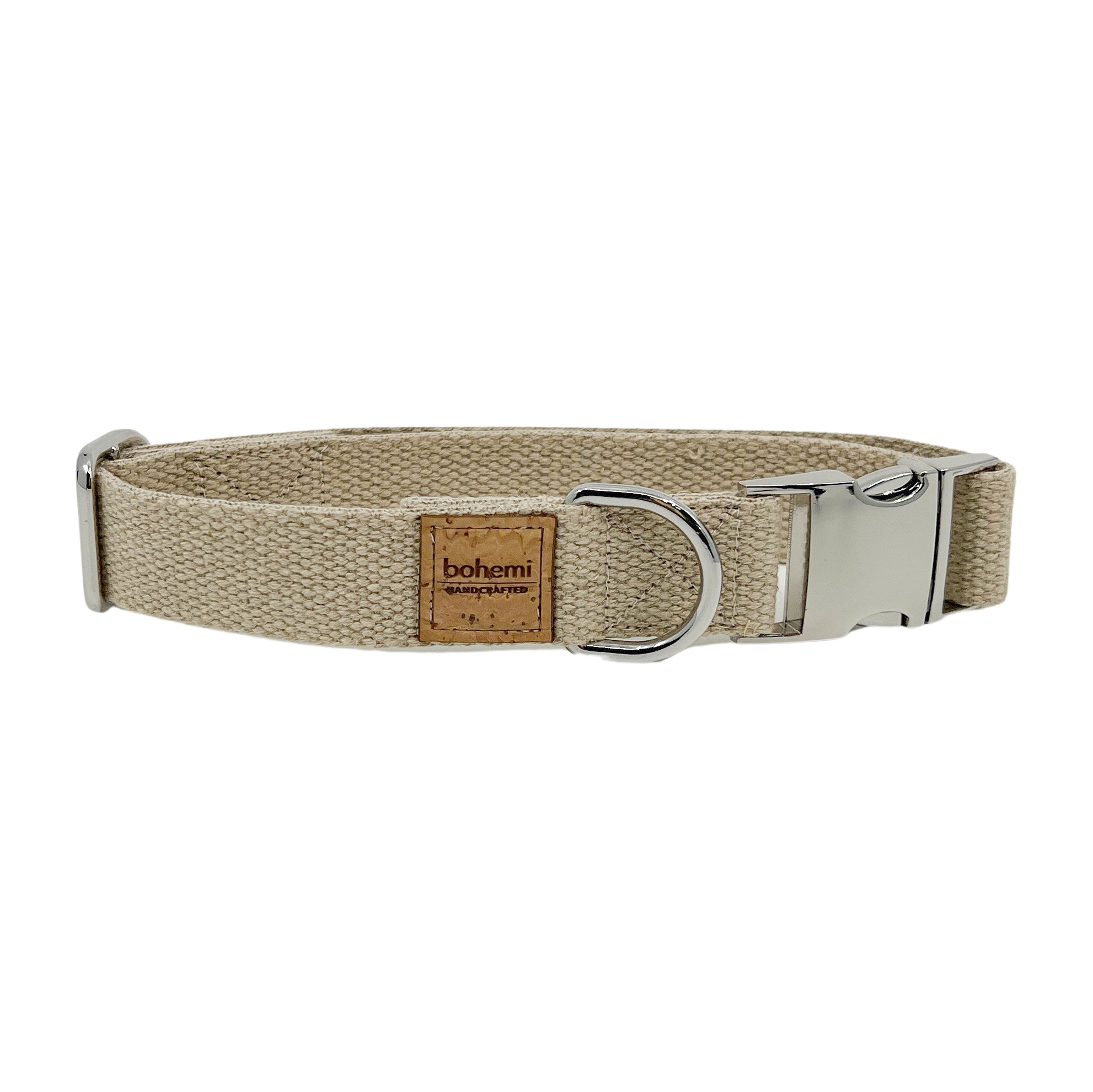 DURABLE Hemp Dog Collar ~ Silver