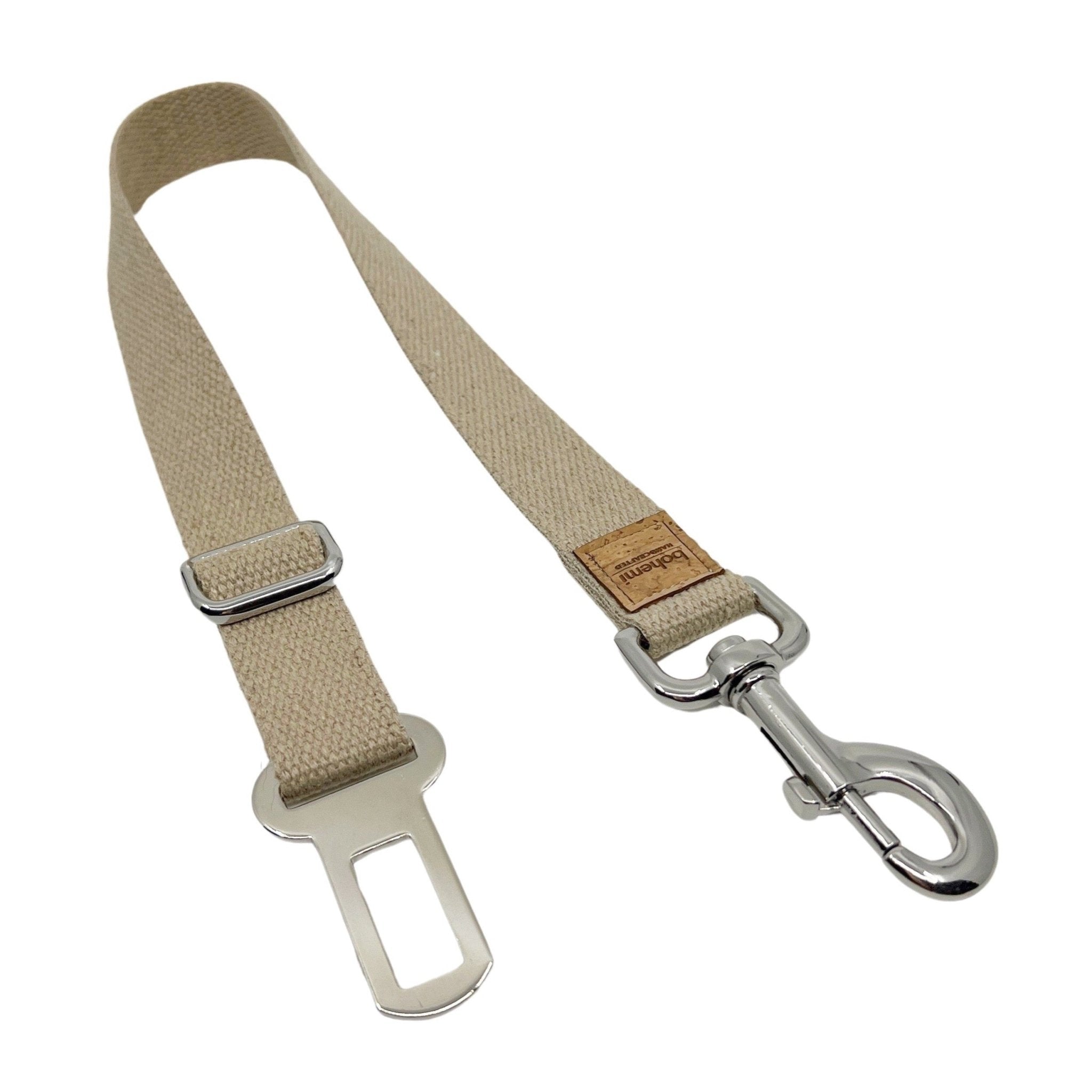 DURABLE Hemp Dog Seatbelt ~ Silver