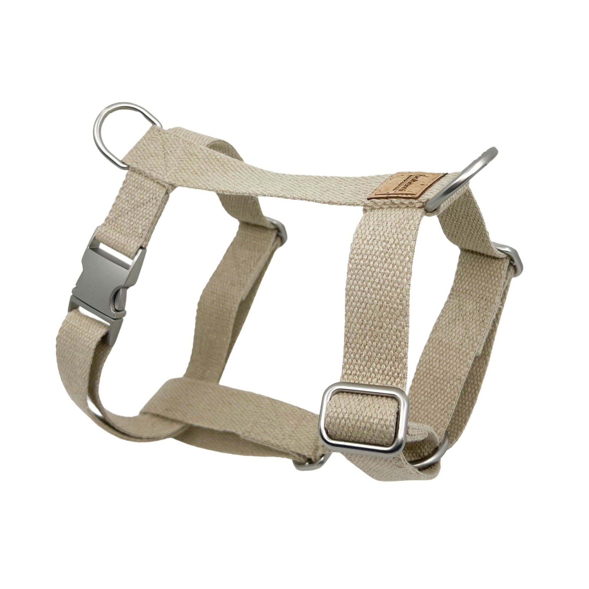 Hemp Dog Harness (Fully Adjustable) ~ Matte Silver - Bohemi