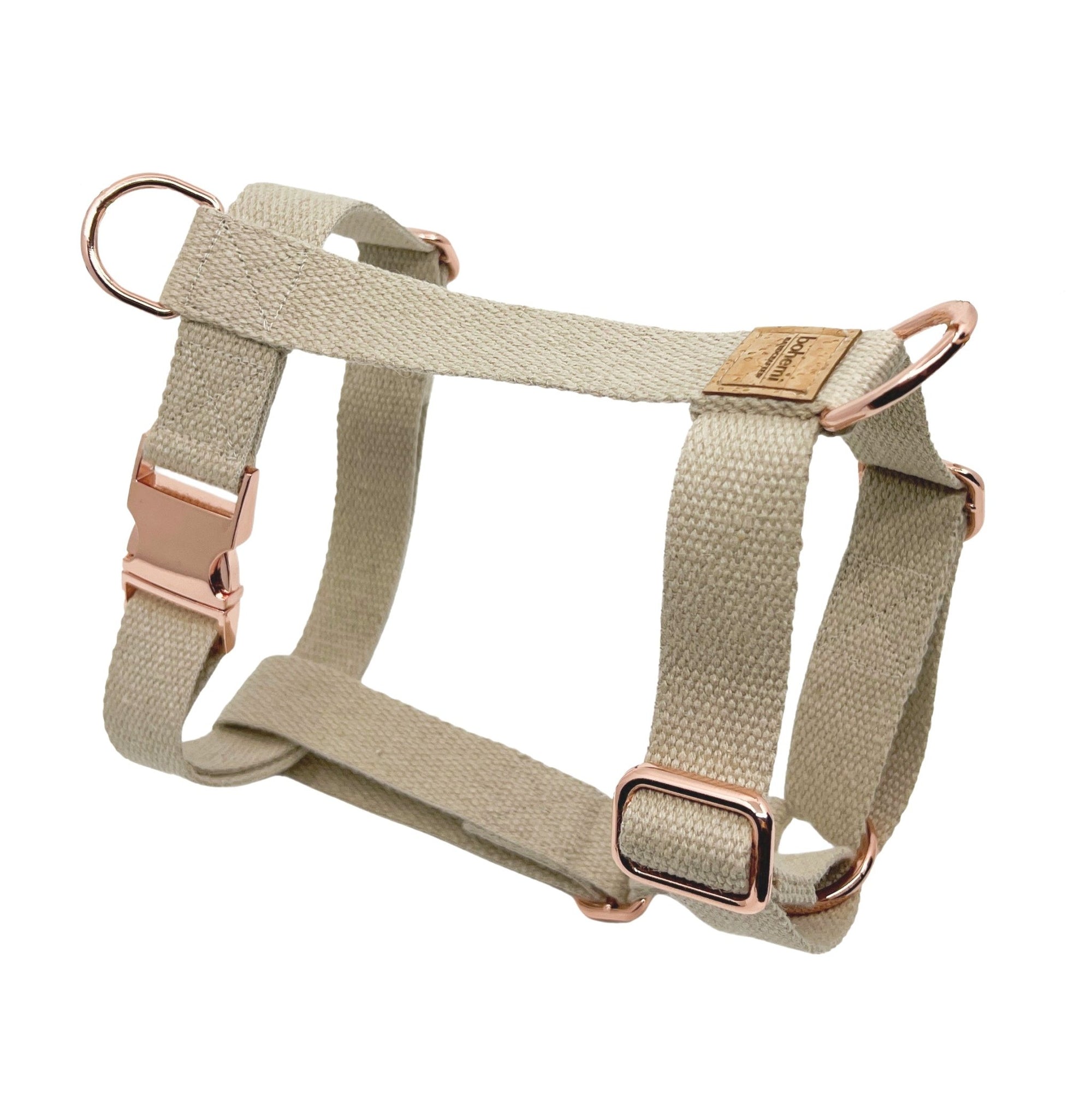 Hemp Dog Harness (Fully Adjustable) ~ Rose Gold - Bohemi