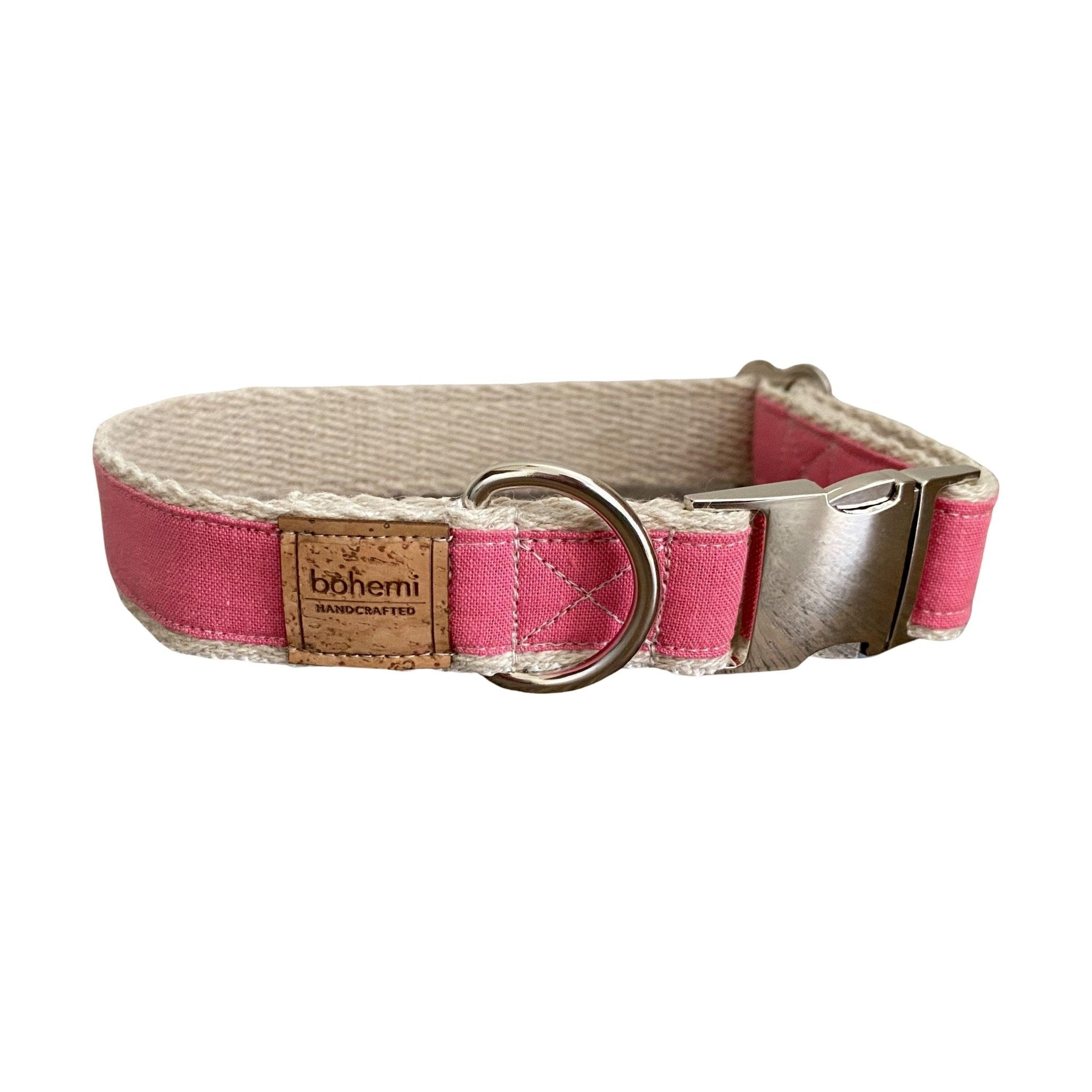Hemp & Organic Cotton Dog Collar ~ Bubblegum