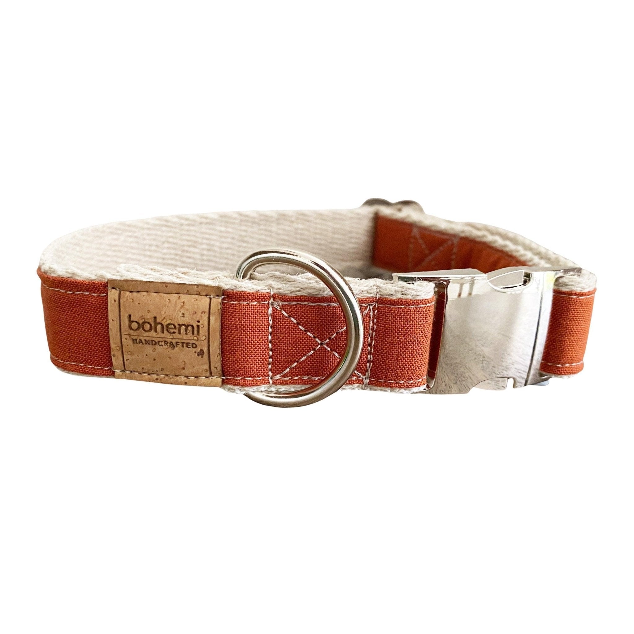 Hemp & Organic Cotton Dog Collar ~ Burnt Orange