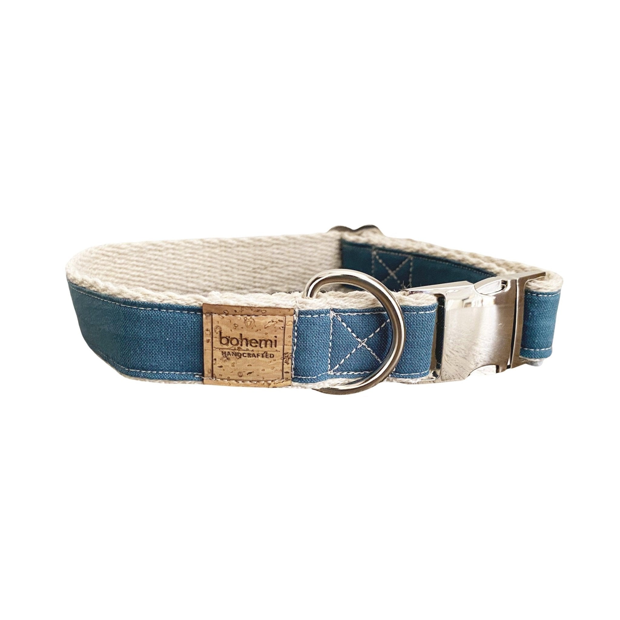 Hemp & Organic Cotton Dog Collar ~ Denim