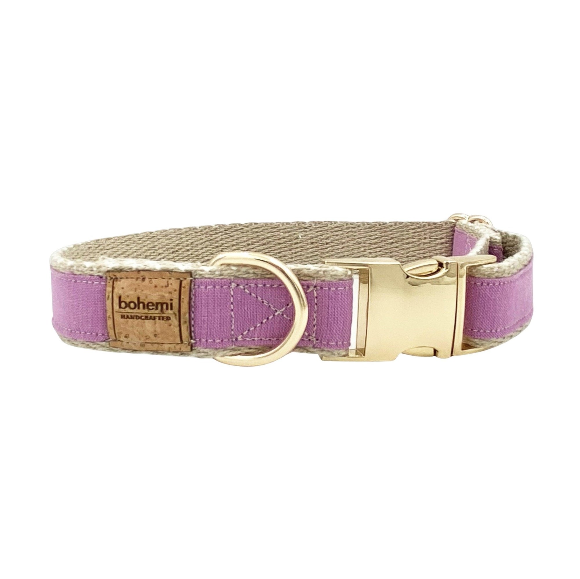 Hemp & Organic Cotton Dog Collar ~ Lilac - Bohemi