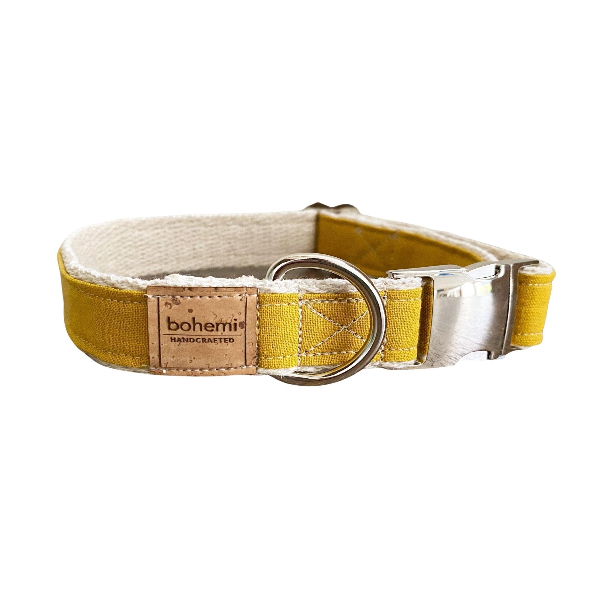 Hemp & Organic Cotton Dog Collar ~ Mustard