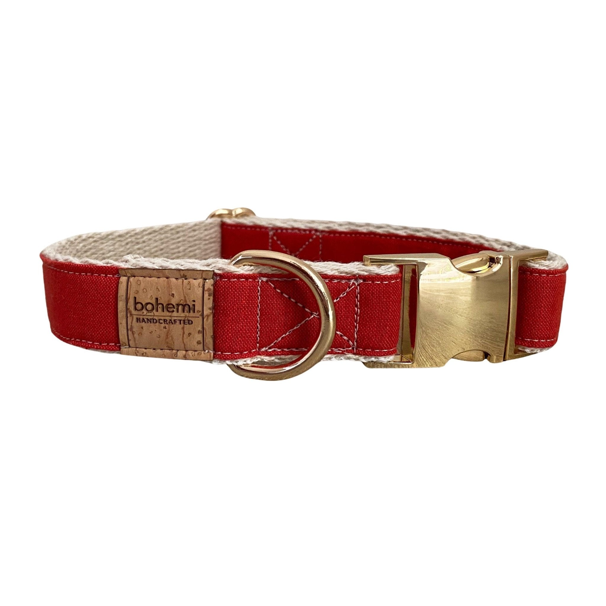 Hemp & Organic Cotton Dog Collar ~ Red