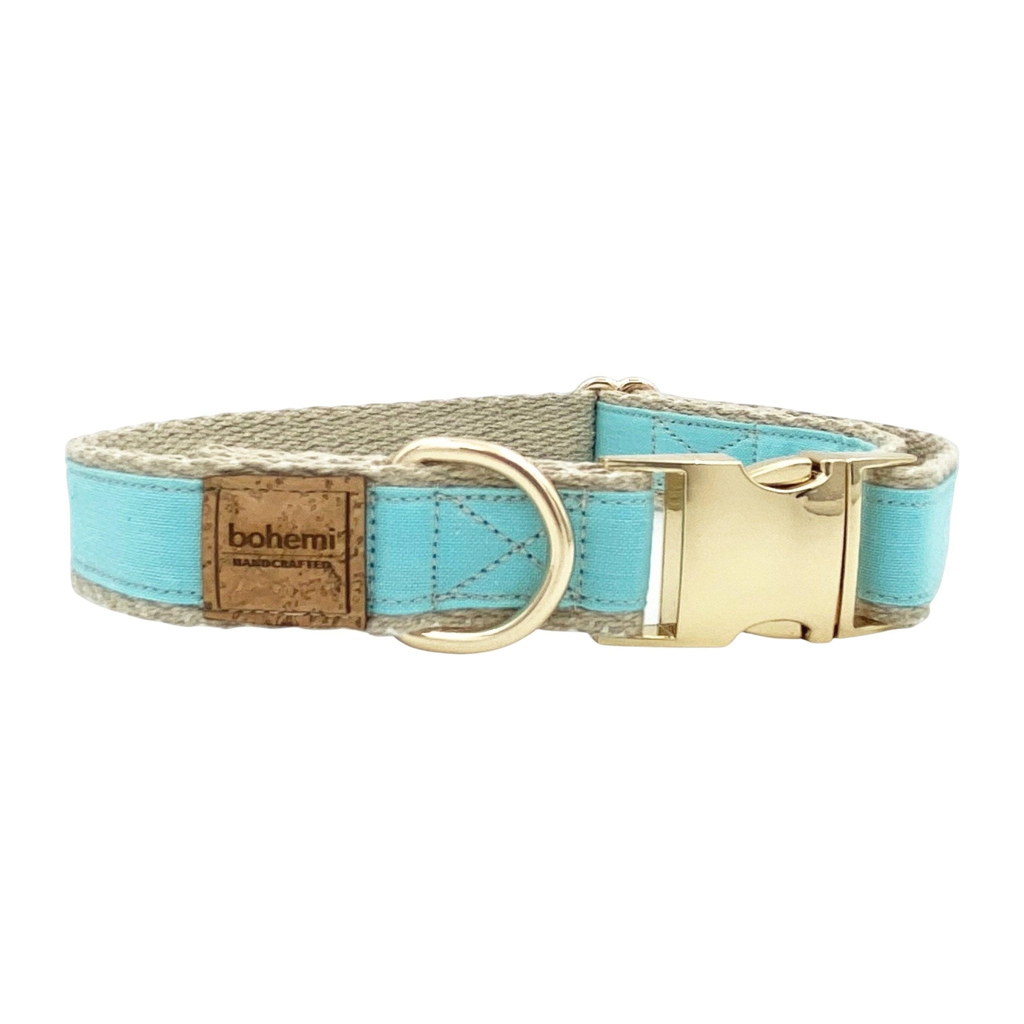 Hemp & Organic Cotton Dog Collar ~ Sky Blue
