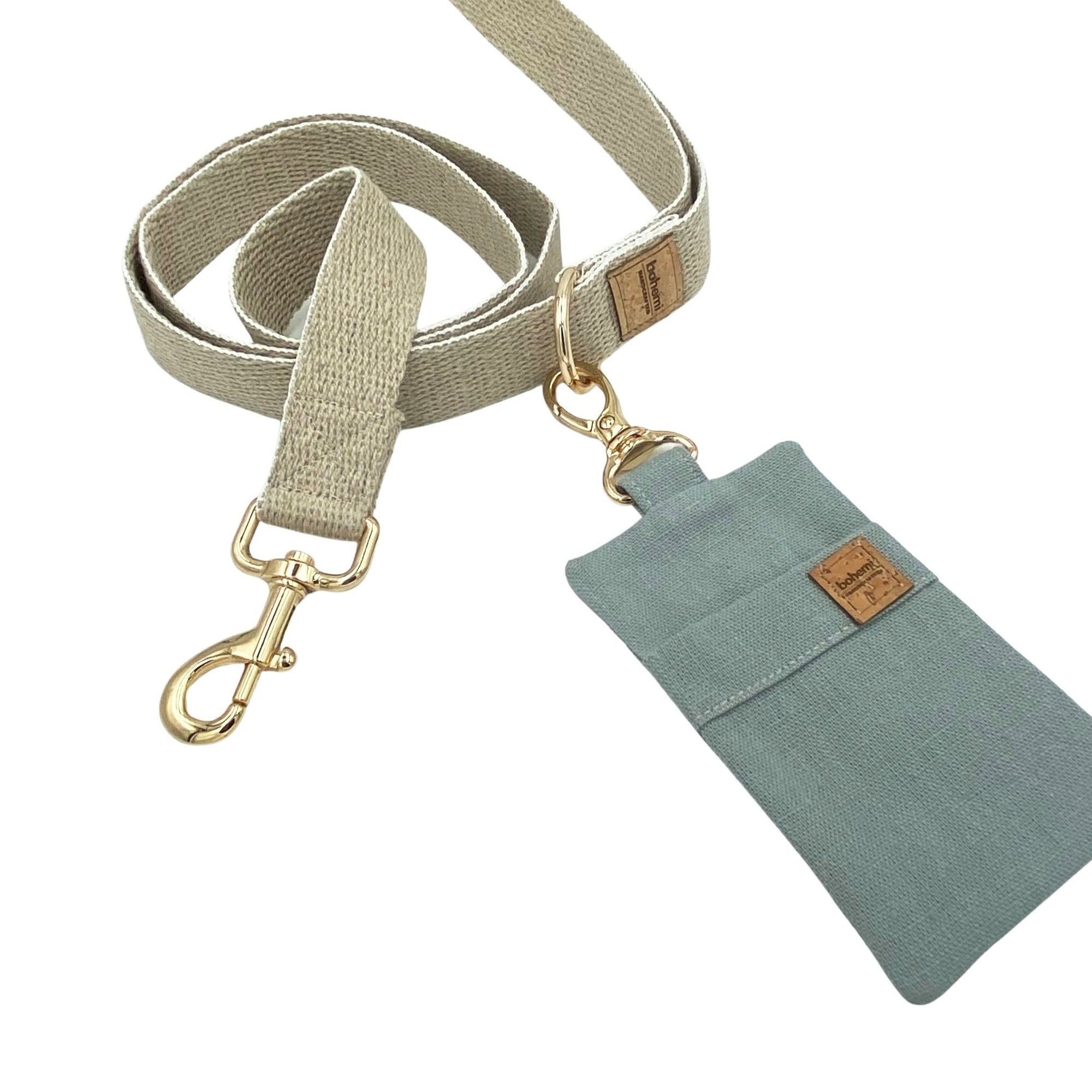 Hemp Poo Bag Mate® ~ Duck Egg Blue + Gold - Bohemi