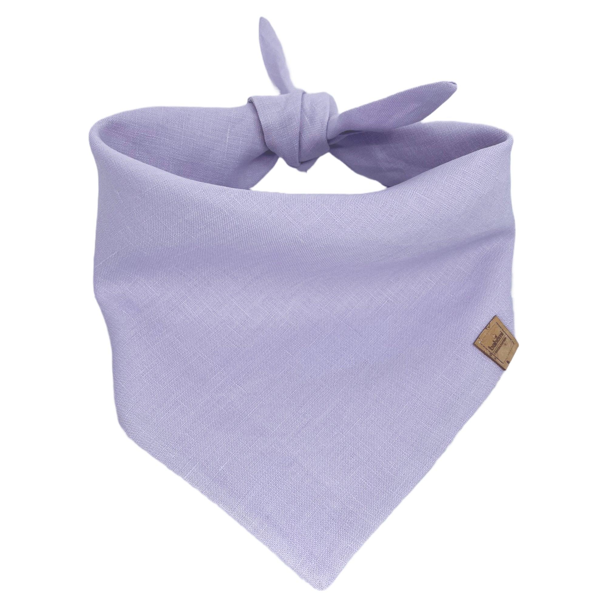 Linen Tie Up Dog Bandana ~ Lavender - Bohemi