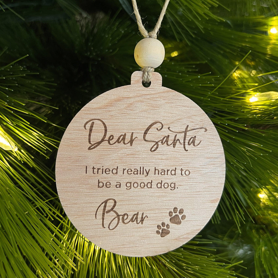 Personalised Wooden Bauble - Dear Santa - Bohemi
