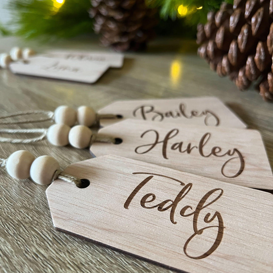 Personalised Wooden Stocking Tag - Bohemi