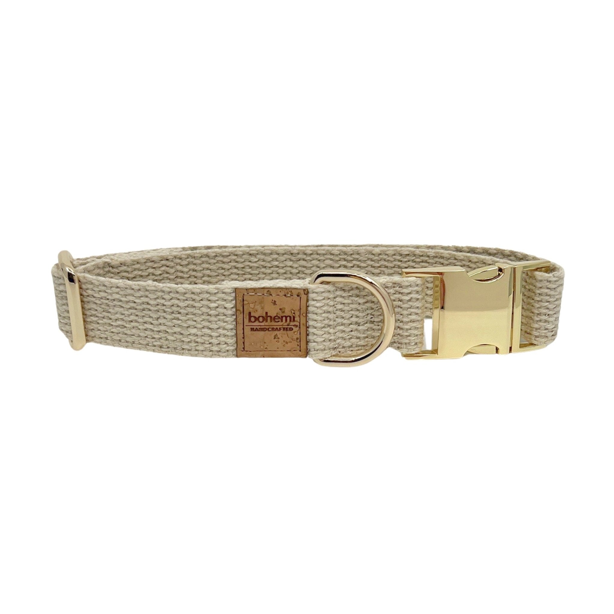RUSTIC Hemp Dog Collar ~ Gold