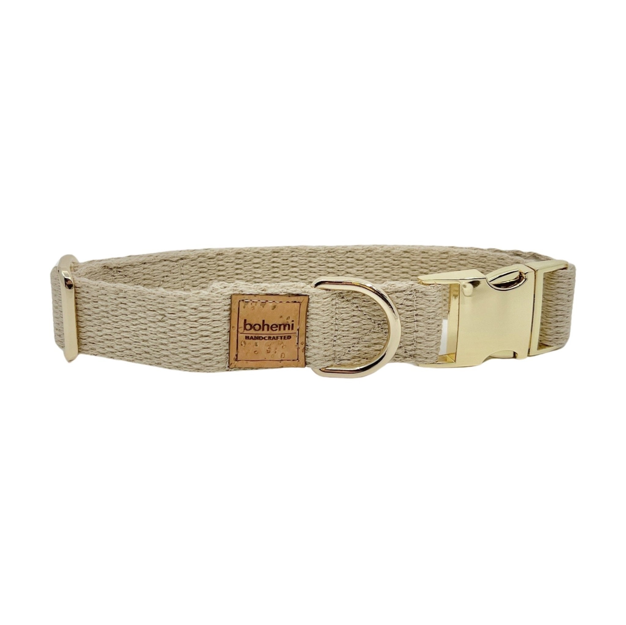 SUPER SOFT Hemp Dog Collar ~ Gold