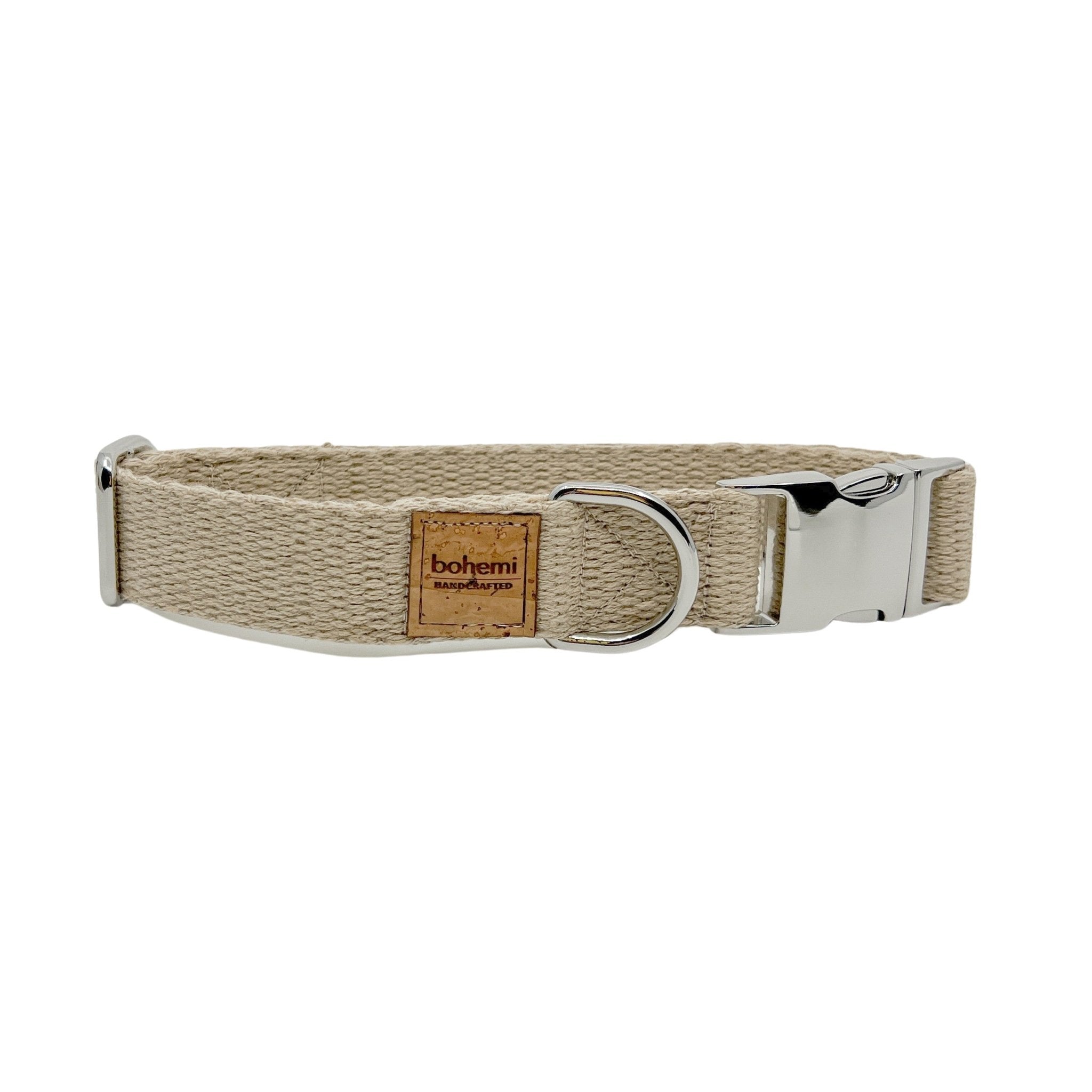 SUPER SOFT Hemp Dog Collar ~ Silver