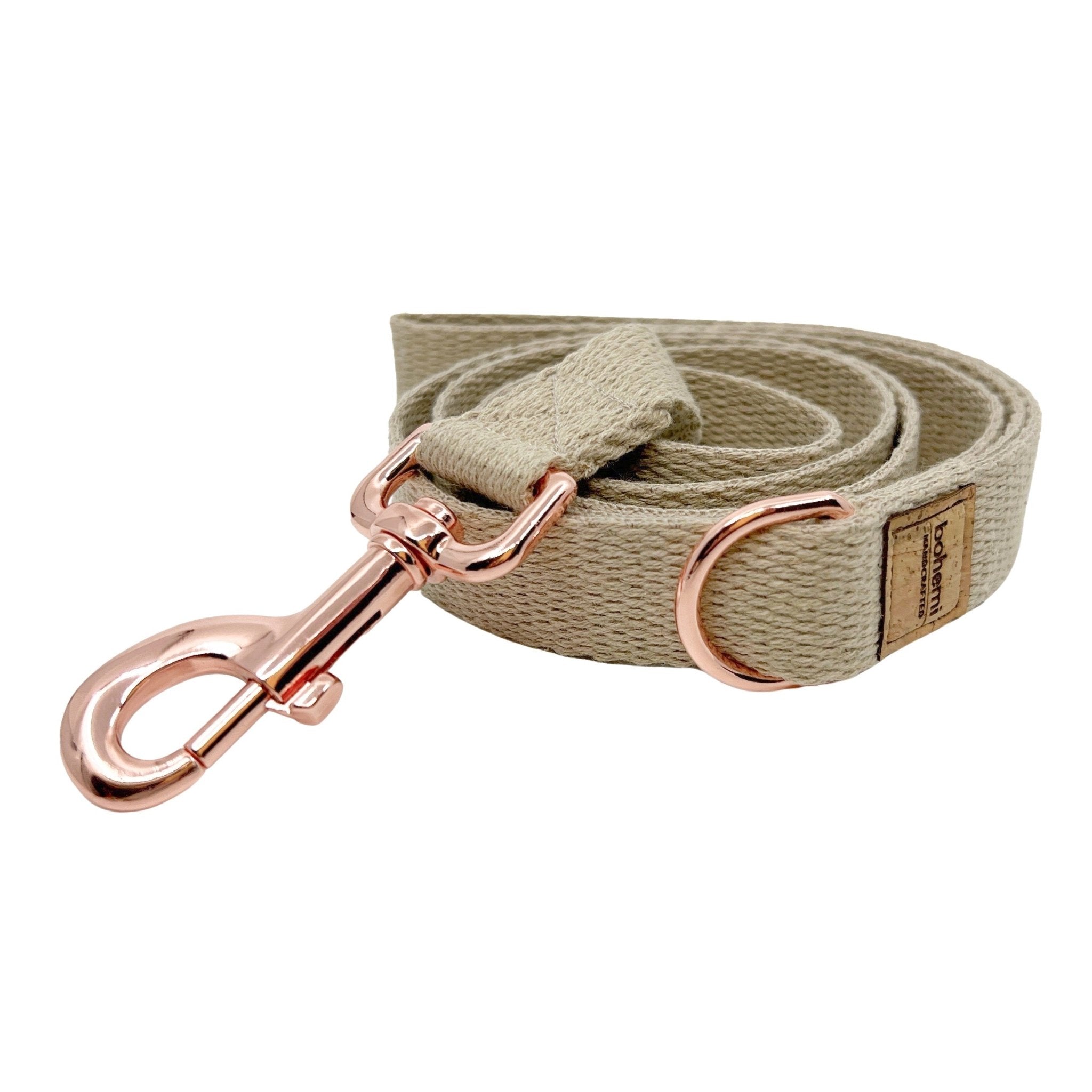 SUPER SOFT Hemp Dog Lead ~ Rose Gold
