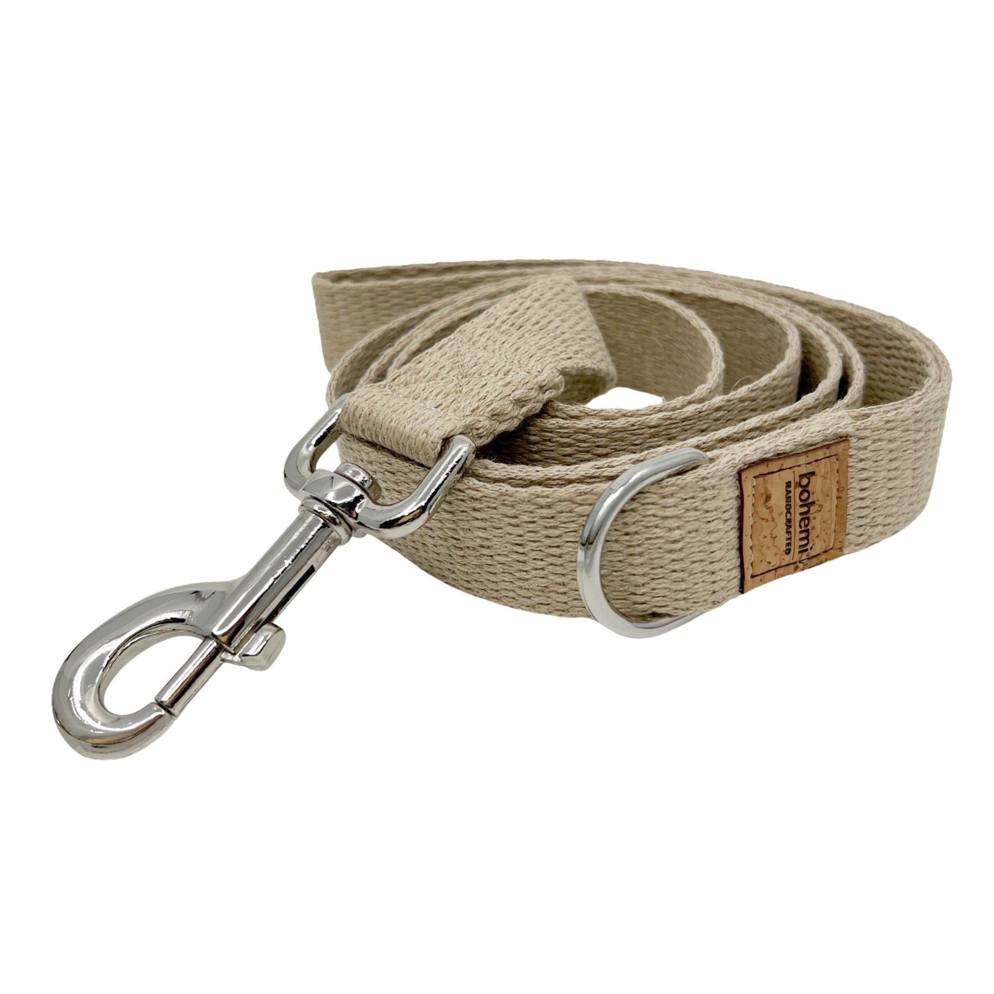 SUPER SOFT Hemp Dog Lead ~ Silver