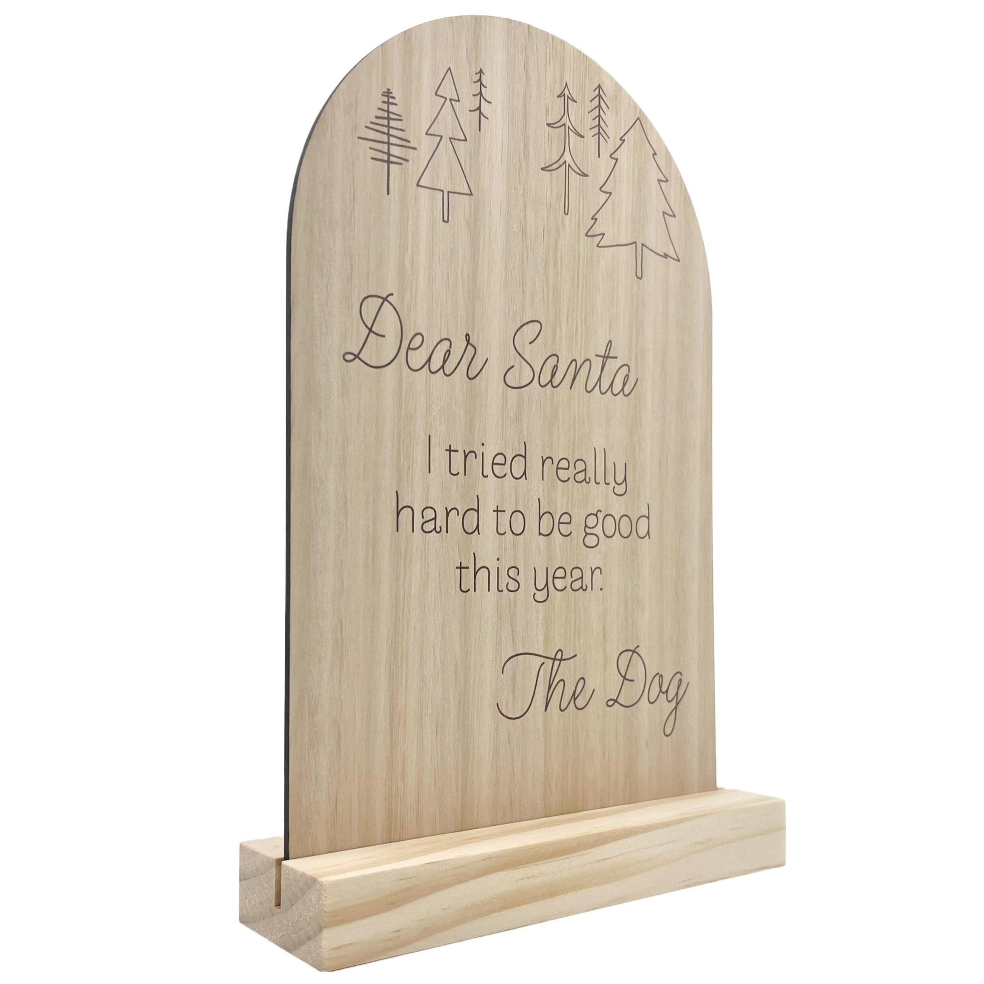 Wooden Christmas Sign - Dear Santa - Bohemi