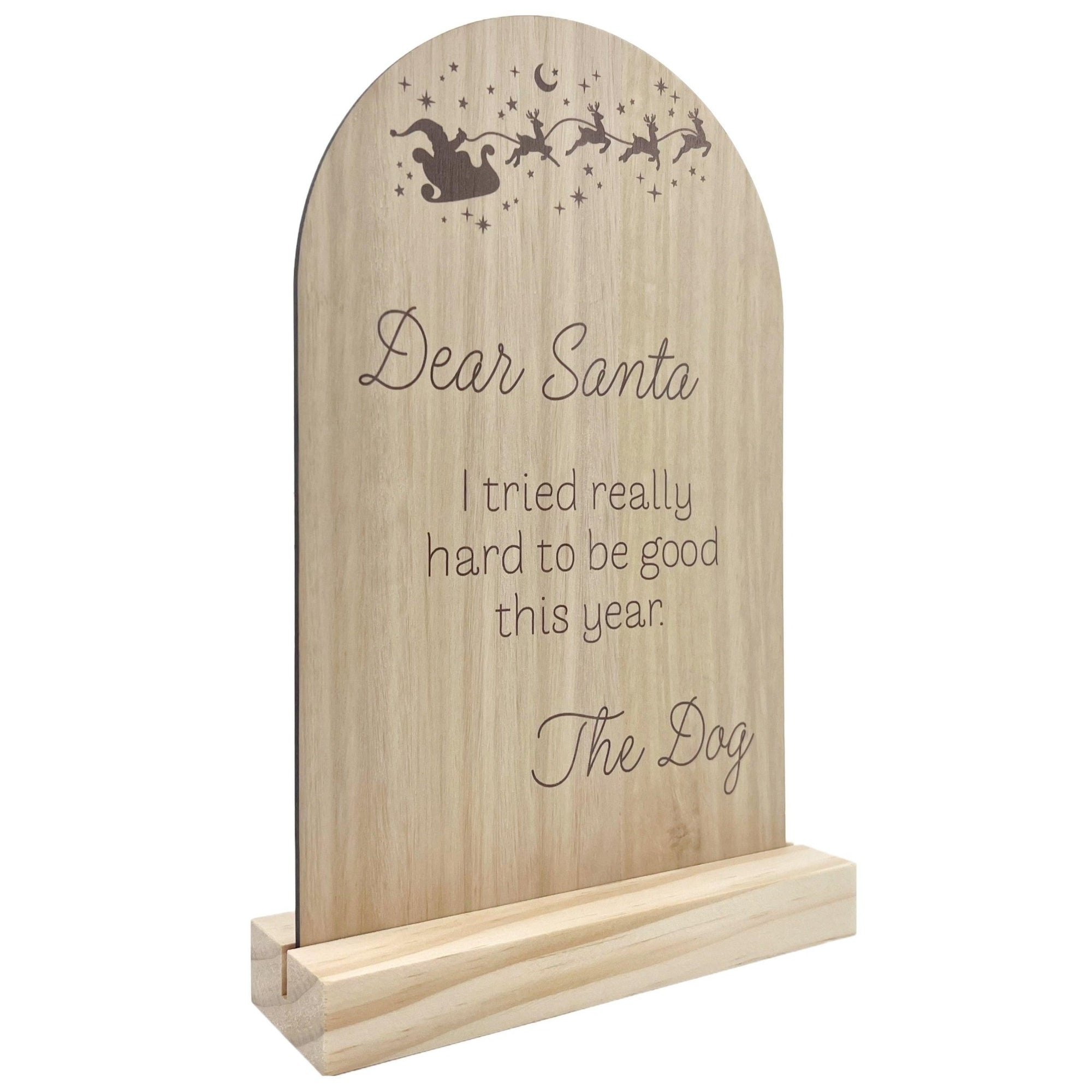 Wooden Christmas Sign - Dear Santa - Bohemi